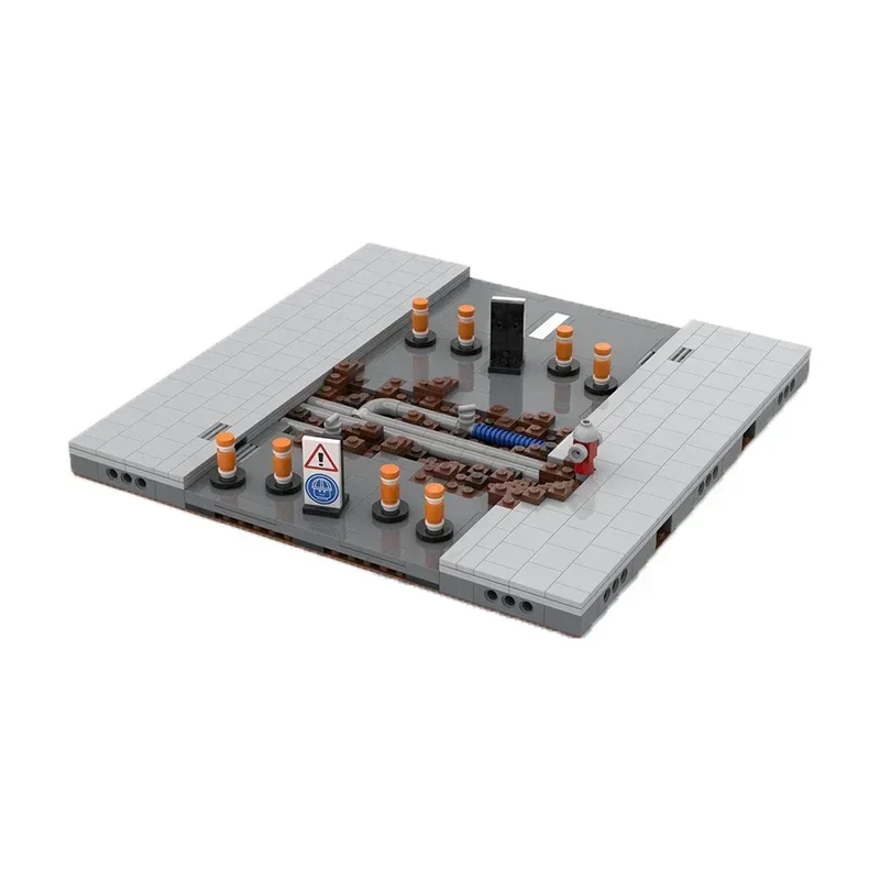 Street View Model Moc Building Blocks Straight with Bicycle Lane and Crosswalk Technology Modular Brick DIY Assembly Toy Gifts image 3