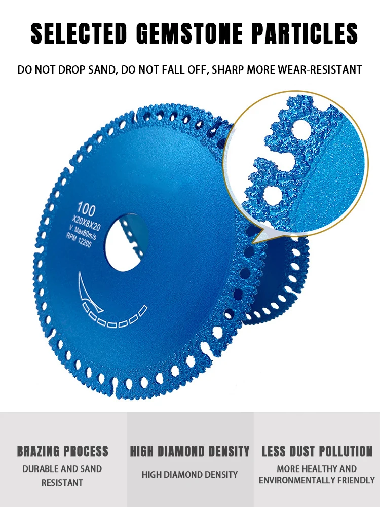 Brazed Diamond Saw Blade For Steel Metal Stone Cast Iron Rebar Aluminum All Purpose Demolition Contractors Cutting