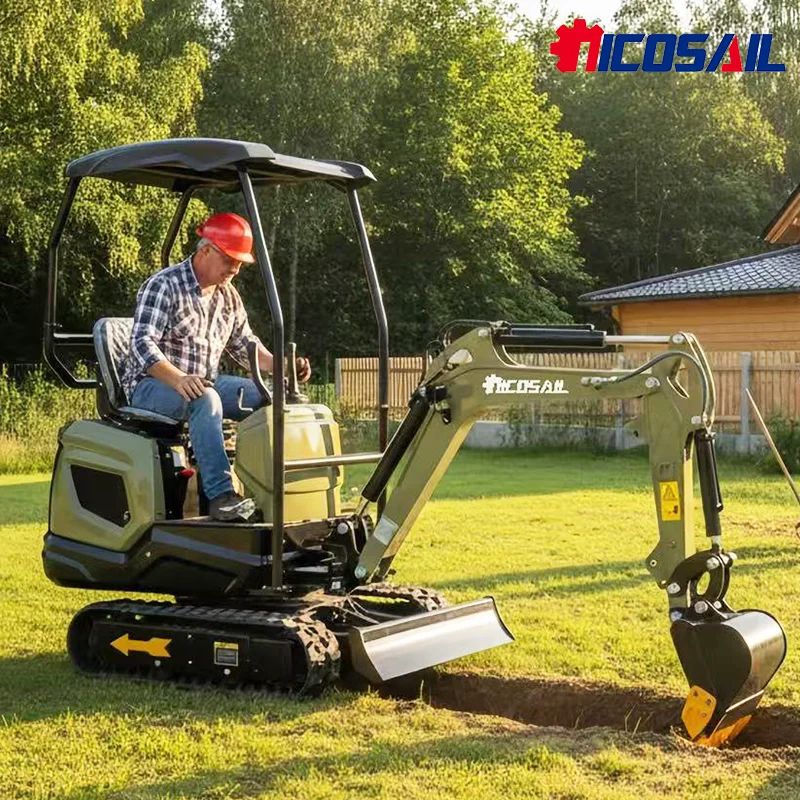 نيكوسيل أسطوانة هيدروليكية حفارة صغيرة 1.2 طن حفارة زراعية منزلية صغيرة مع مكونات محرك المضخة الزاحفة الأساسية #1