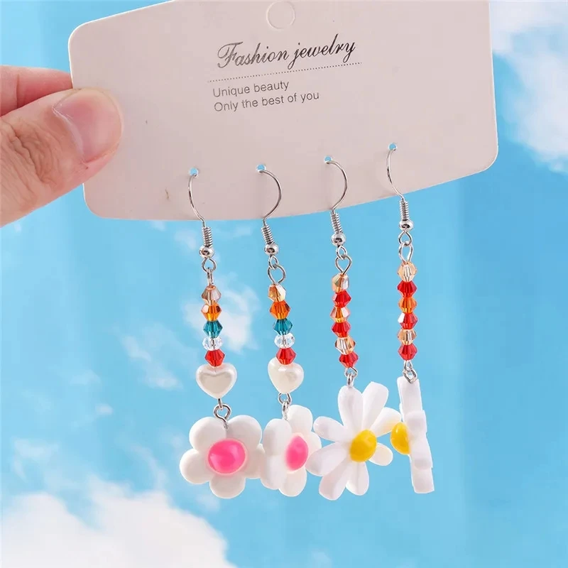 لطيف الراتنج 3D الحيوان بطة انخفاض الأقراط للنساء الفتيات زهرة الأقراط مجموعة مجوهرات للأطفال الهدايا #5