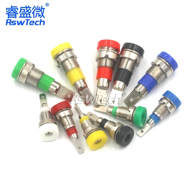 1PCS 4mm 2mm Banana Socket 4MM 2MM Panel Socket Pure Copper Insulated Wiring Terminal Banana Female Head Hole