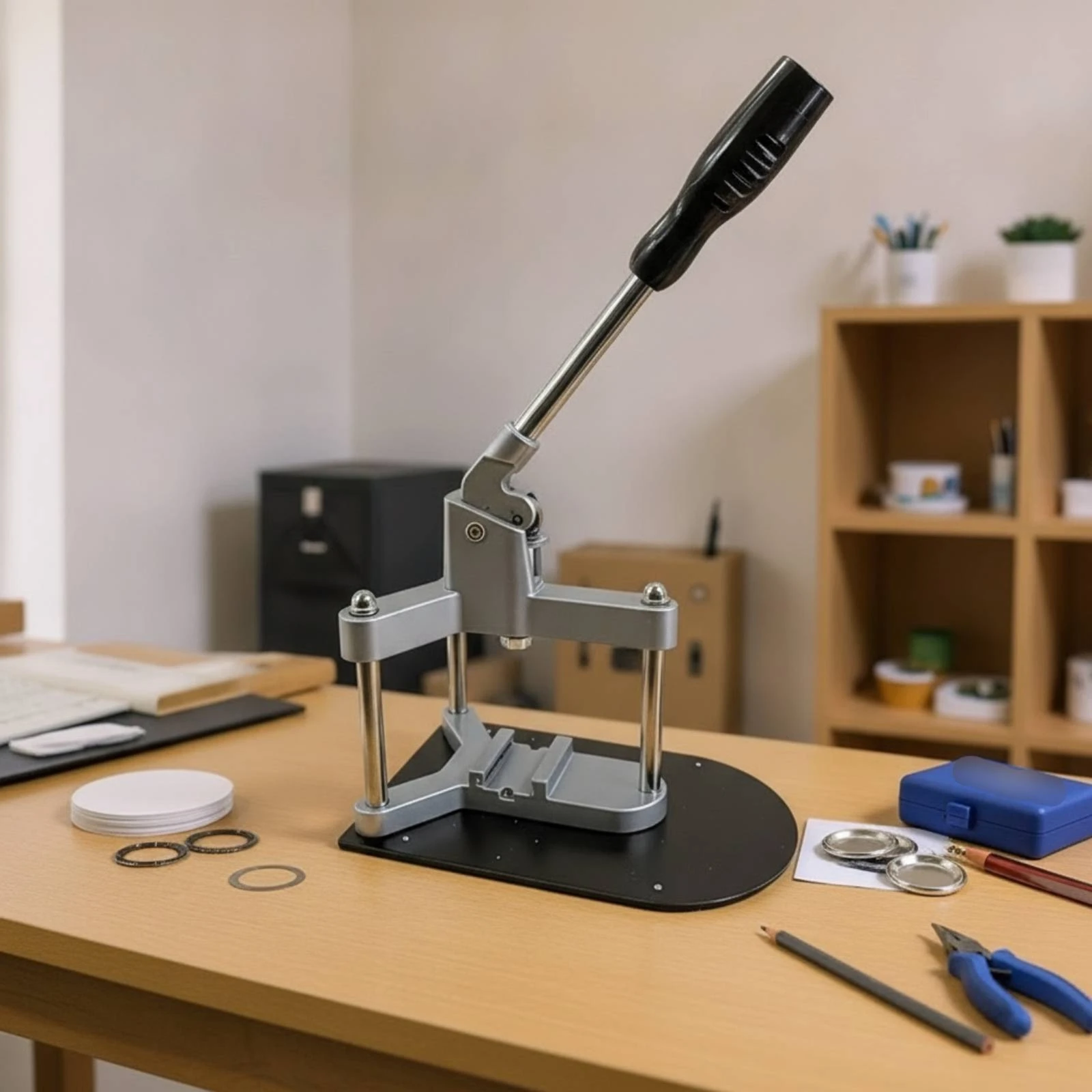 Badge Maker Machine Manual Badge Making Machine Hand-Operated Custom for Crafters, Shops