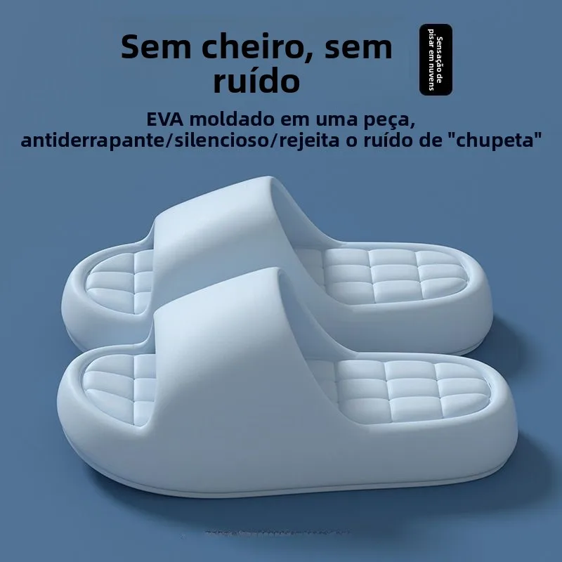 Chinelos de Salto Grosso Unissex para Verão, Uso Interno e Externo, Antiderrapantes, Desodorantes, Sandálias Planas em Materi...