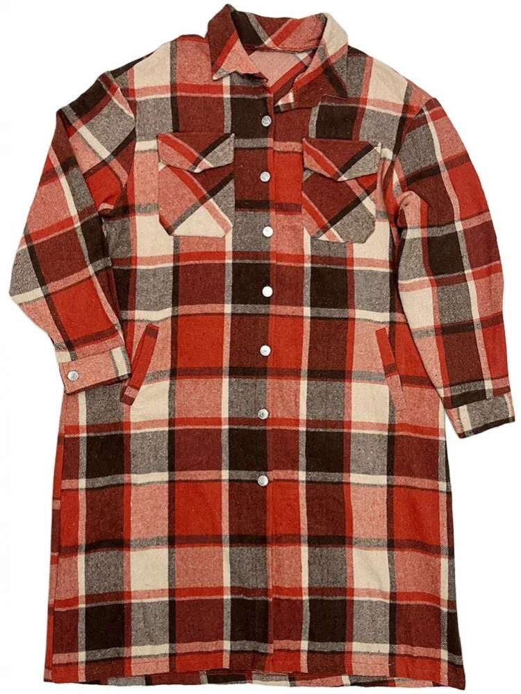 Plus Size XL-5XL Women's Fashion Long Jacket Casual Printed Single Breasted Jacket Spring Autumn Long Sleeved Fashionable Jacket