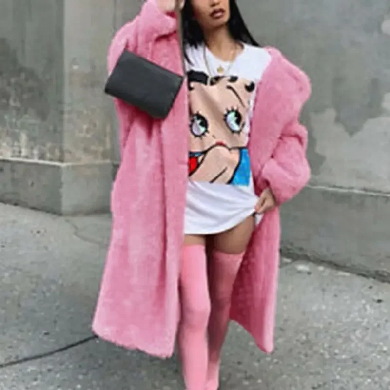 Fashion Long Winter Women\'s Fur Coat Women\'s Warm Fur Teddy Coat Women Plush Teddy Oversize Women\'s Clothing