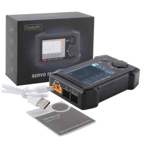 ToolkitRC ST8 8CH 100W 2A 2.4 TFT 7-28V 8-قناة سيرفو تستر متكامل 4 واجهة مستقلة PWM/PPM/SBUS إشارة البلاستيك #1