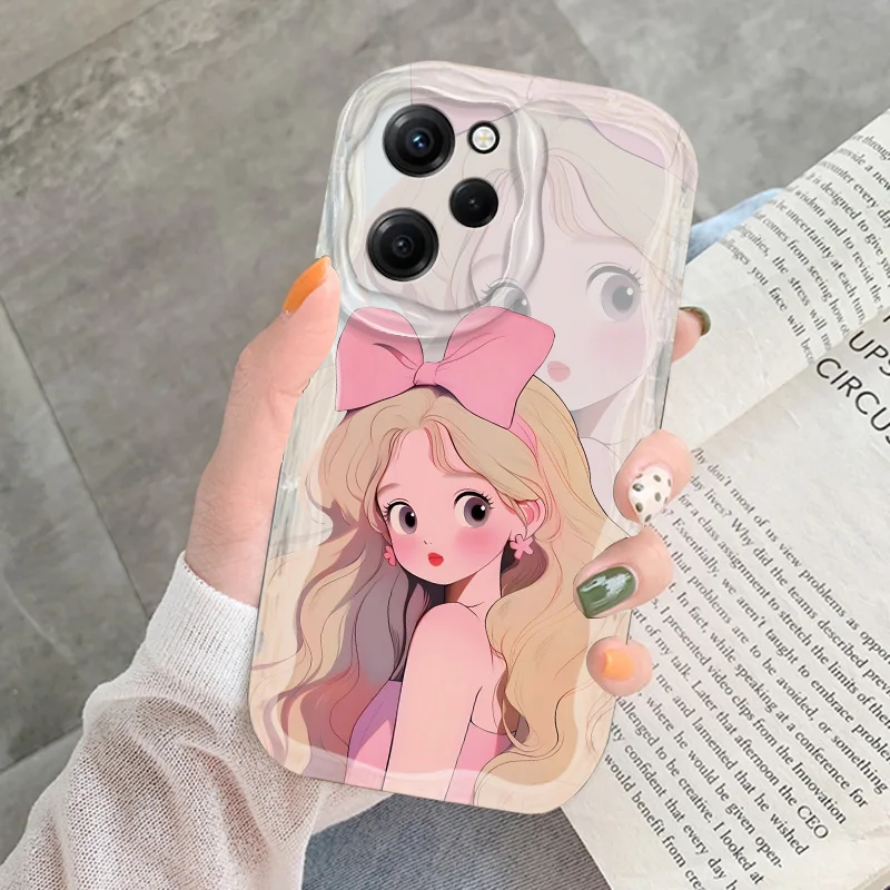 Disney Princess Funny Cream Phone Case para Redmi Note 13, 12, 11, 10, 9, 8, 10T, 11T, 11S, 12S Pro Max Plus, 4G, 5G