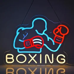  Boxing Neon Light Sign USB Dimmable LED Neon Sign for Boxing Gym Livingroom Club Bar Man Cave Party Gifts Wall Decoration