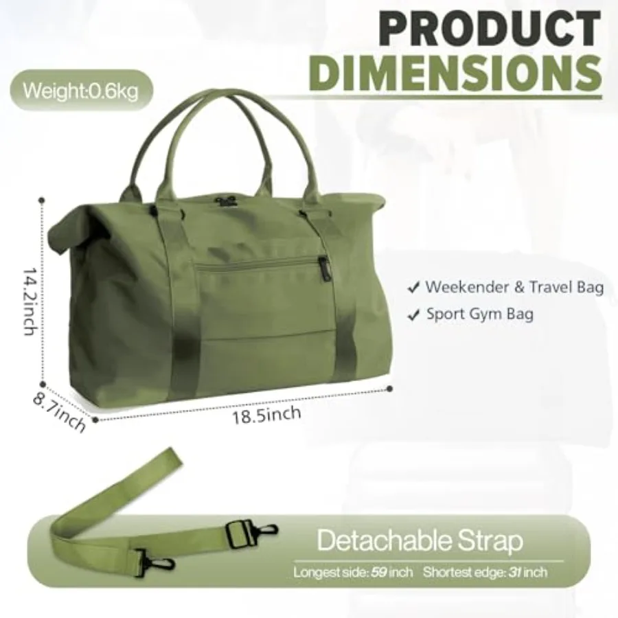 Travel Duffle Bag, Weekender Travel Bag Men Small Gym Bag for Women, Hospital Bag for Labor and Delivery, Overnight Bag Luggage view 5