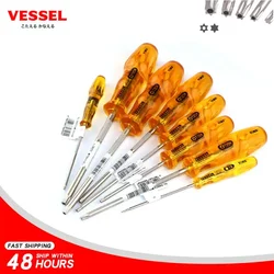 VESSEL 5400TX Series Power Grip TORX Screwdriver Hexagon Socket Hex for Tamper Proof Screws Japan Maintenance Hand Tools