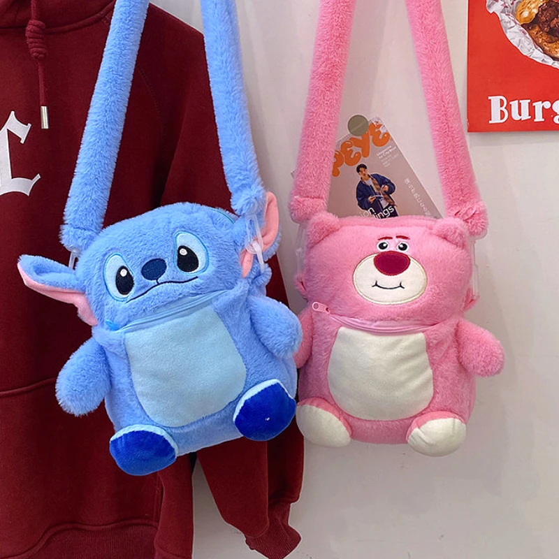 

Cute Cartoon Cartoon Stitch Style Women's Shoulder Bag Plush Crossbody Bag Sweet Birthday Doll Doll Bags Children Christmas Gift