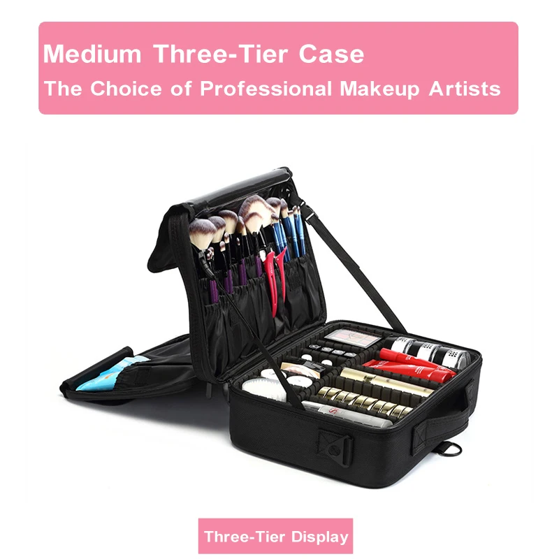 Professionelle Make-Up Fall Weibliche Reise Große Kapazität Schönheit Nagel ToolBox Kosmetische Organizer Koffer Für Make-Up Lagerung Boxen – Detail 15