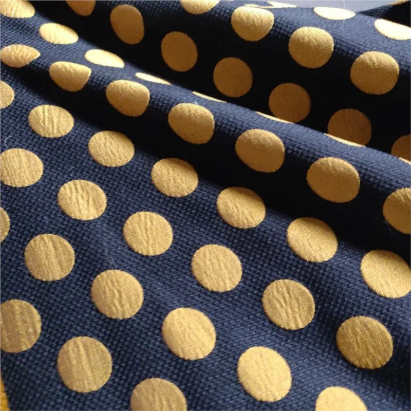Golden Japanese and Korean polka dot color woven geometric jacquard fabric dress pants suit