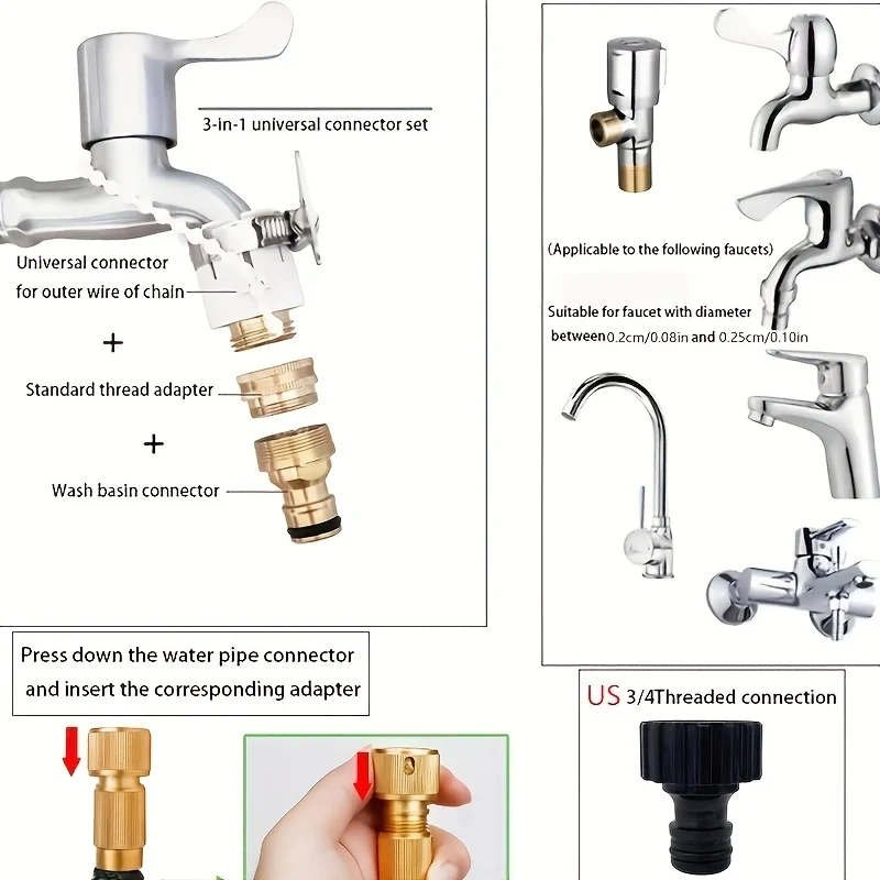 Hochdruck-Wasserpistole, flexibler magischer Schlauch, verschleißfester, langlebiger, verstellbarer Spray, verwendet für die Rasenbewässerung. – Detail 10