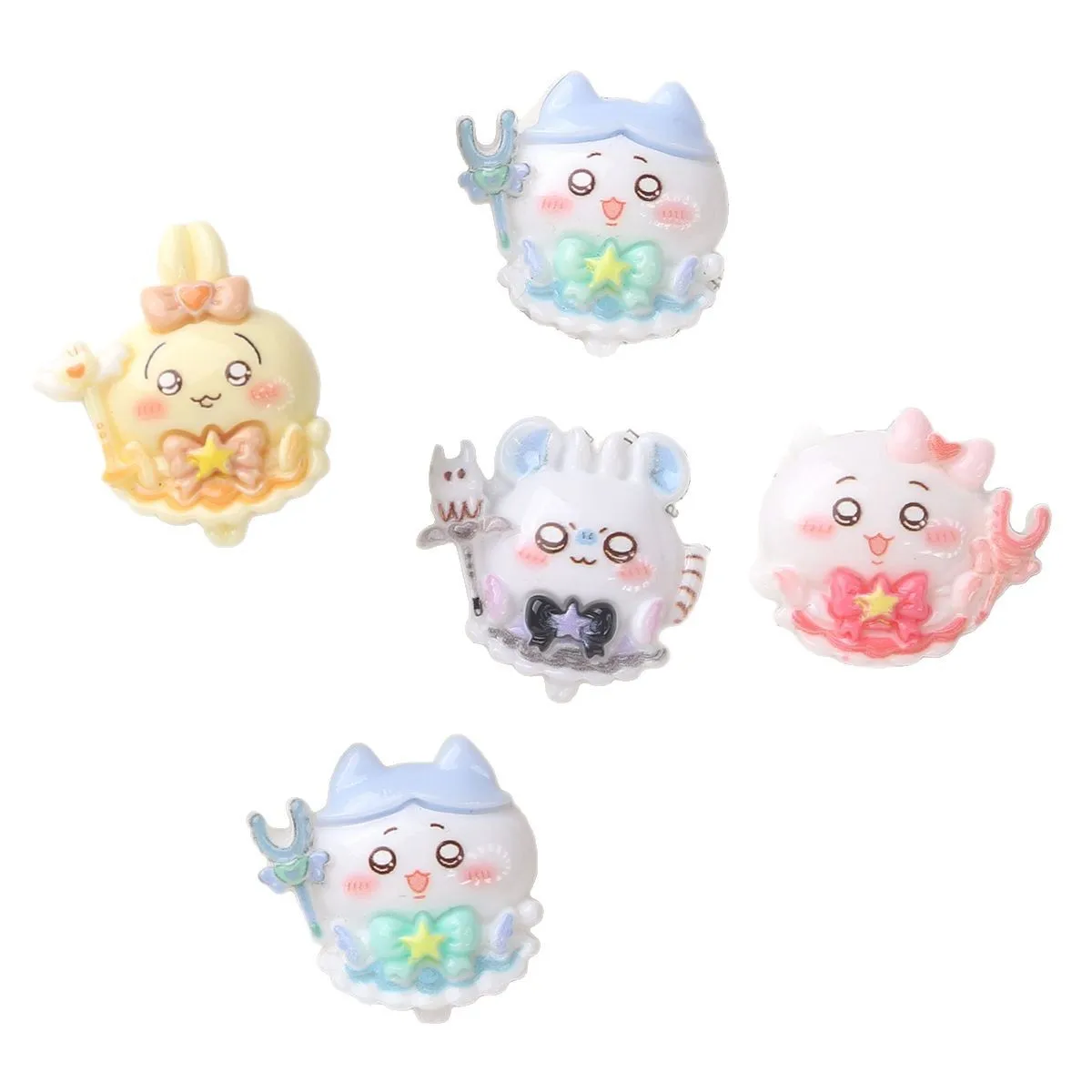 5pcs Cartoon DIY Resin Accessories Skirt Chikawaii Resin Flatback Cream Glue Handmade Hairpin Mobile Phone Case Charms