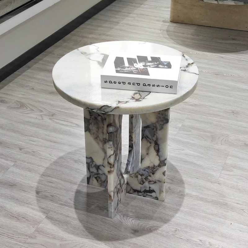 Italian style new luxury side tables minimalist living room square natural marble wholesale side table