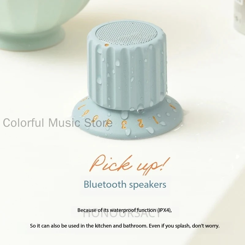 

New BRUNO Magnetic Knob Bluetooth Speaker High Sound Quality Bathroom Waterproof Audio Mini Portable Subwoofer for Firend's Gift