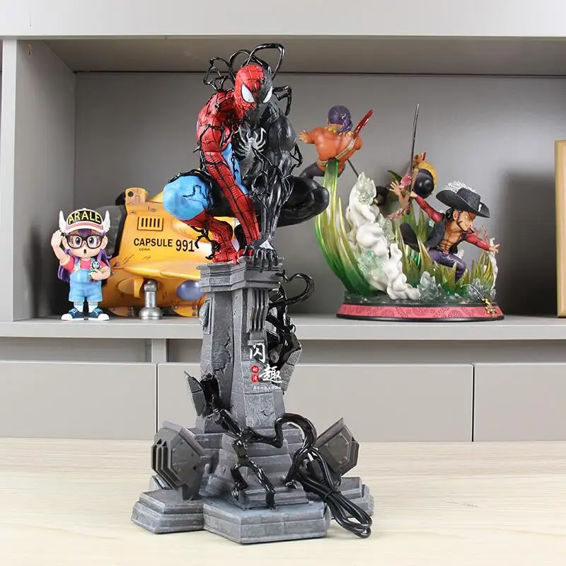 Spider Man Venom Symbiote Movie Crouching Light Up GK Statue Large Collectible Figure Gift For Marvel Fans Home Decor view 2