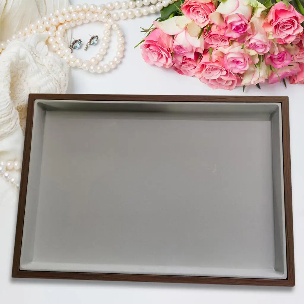 Velvet Jewelry Display Tray Countertop Diamond Bracelet Organizer Necklace Rings
