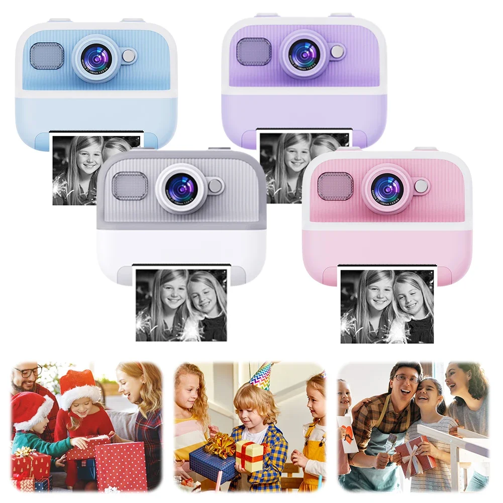 

Kids Mini Instant Print Camera 2.4 Screen Digital Photo Camera Toy HD 1080P Video Photo Printing Camera with 3 Rolls Print Paper