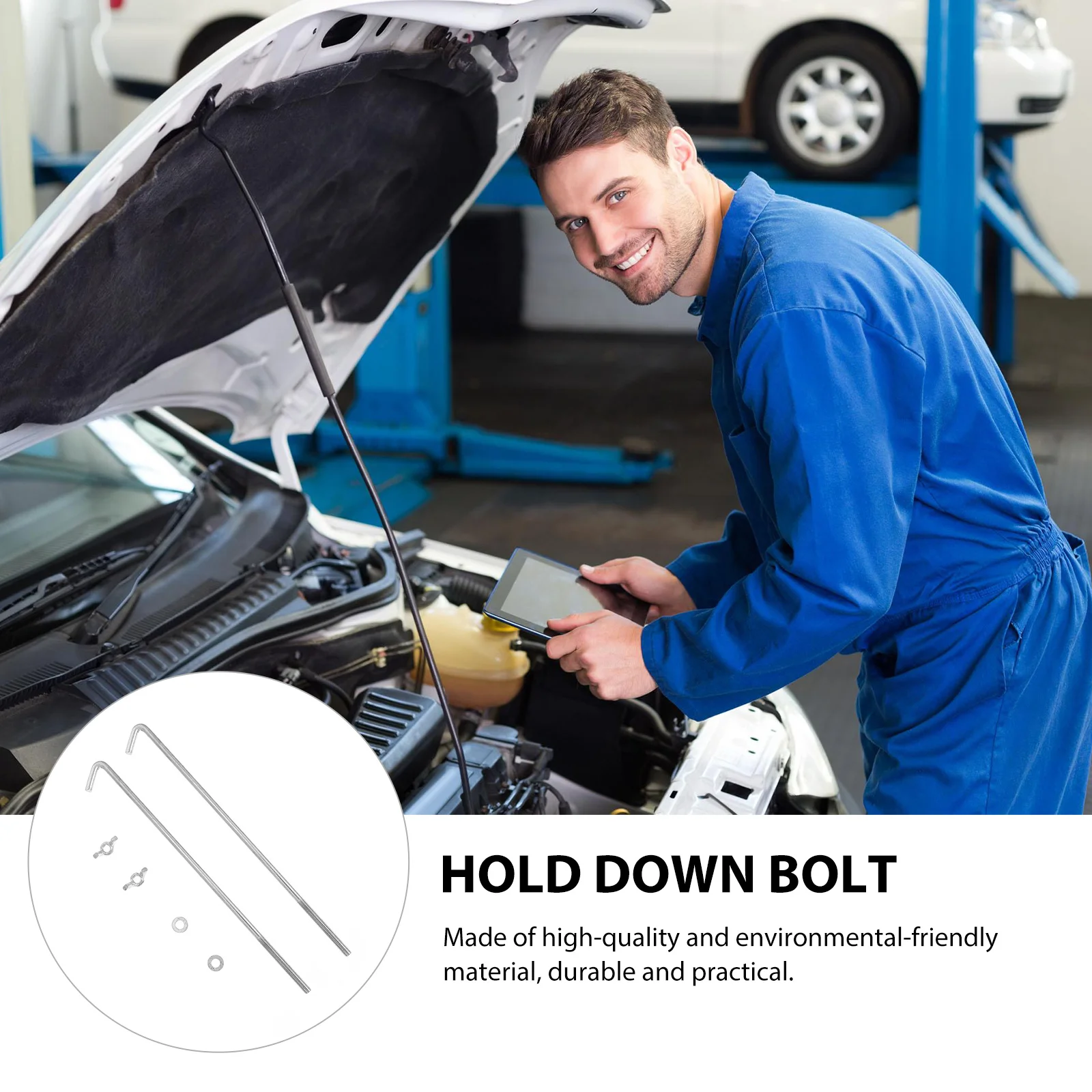 

1Set Hold Down Bolts Aluminum Alloy Car Frame Bolts Durable Rust Resistant Adjustable Length Secure Fixing