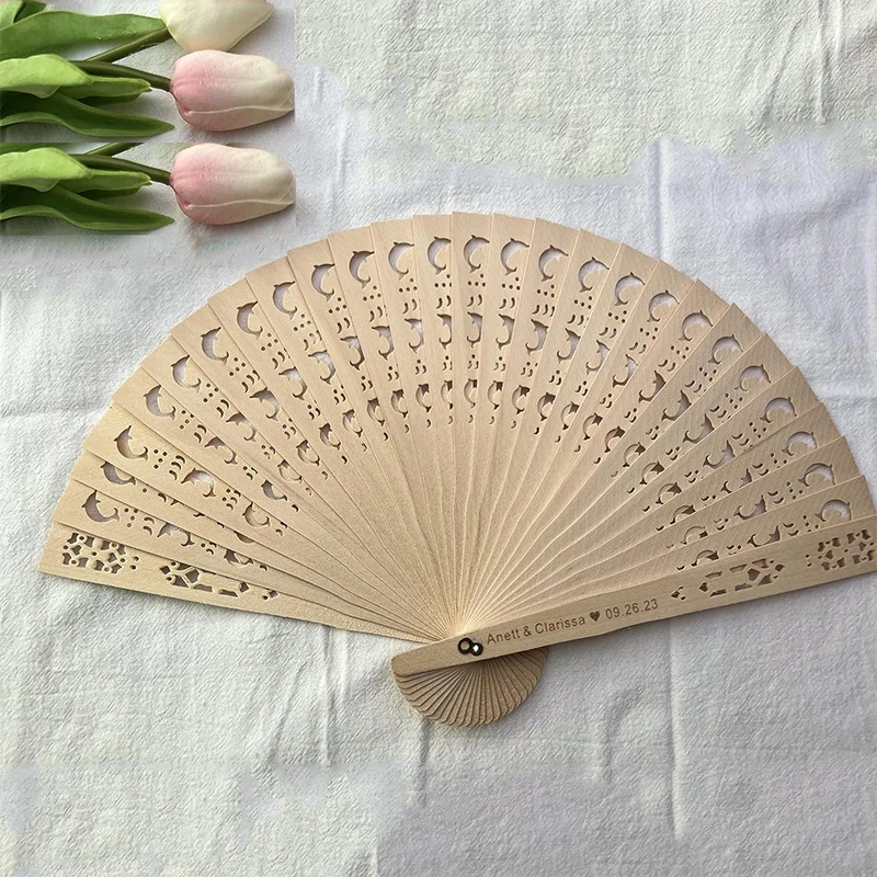Abanicos plegables de madera personalizados con forma de delfín para bodas, fiestas, bautismo, regalos personalizados para invitados, eventos de mujeres, decoración de comunión