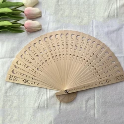 Custom Dolphin Shape Wooden Folding Fans for Weddings, Parties, Baptism Personalized Guest Gifts, Women Events, Communion Decor