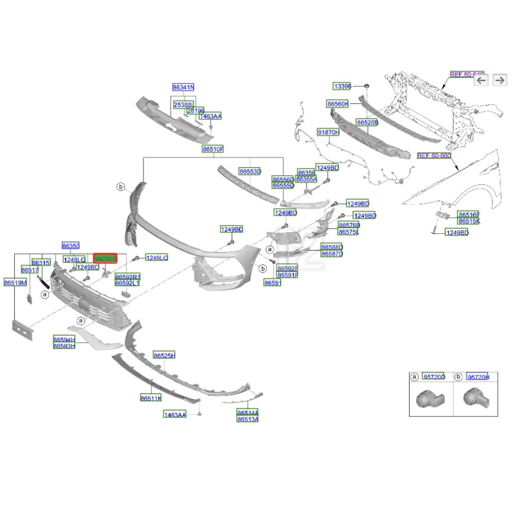 UNIT ASSY-FR VIEW CAMERA For 2024 Hyundai Sonata Front Grille Heat Dissipation Camera 99250L1650 99250 L1650 99250-L1650