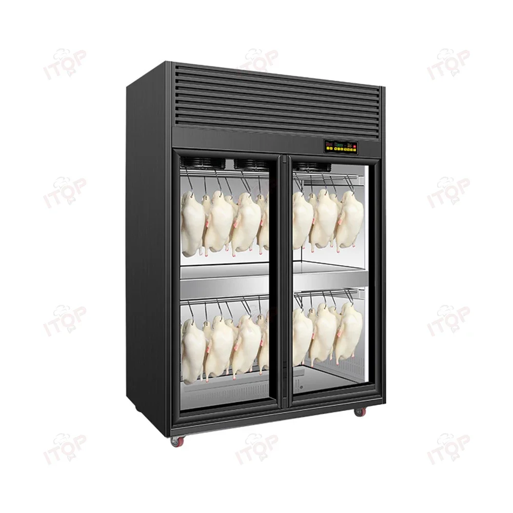 Oem Stainless Steel Single Door Meat Hanging Chiller Air Drying Food Fridge Duck Drying Refrigerated Cabinet