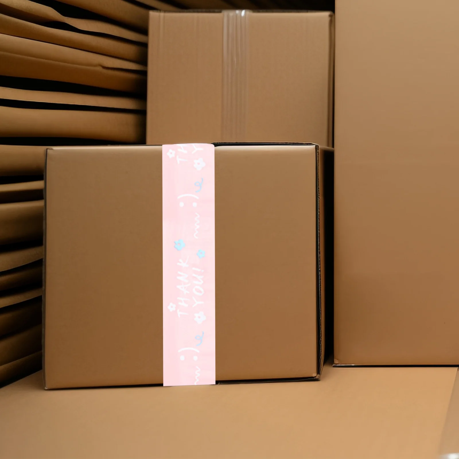 Thank You Tape Decorative Packing Tape Strong Adhesion For Sealing Boxes Shipping Present Wrapping Takeout Carton Small