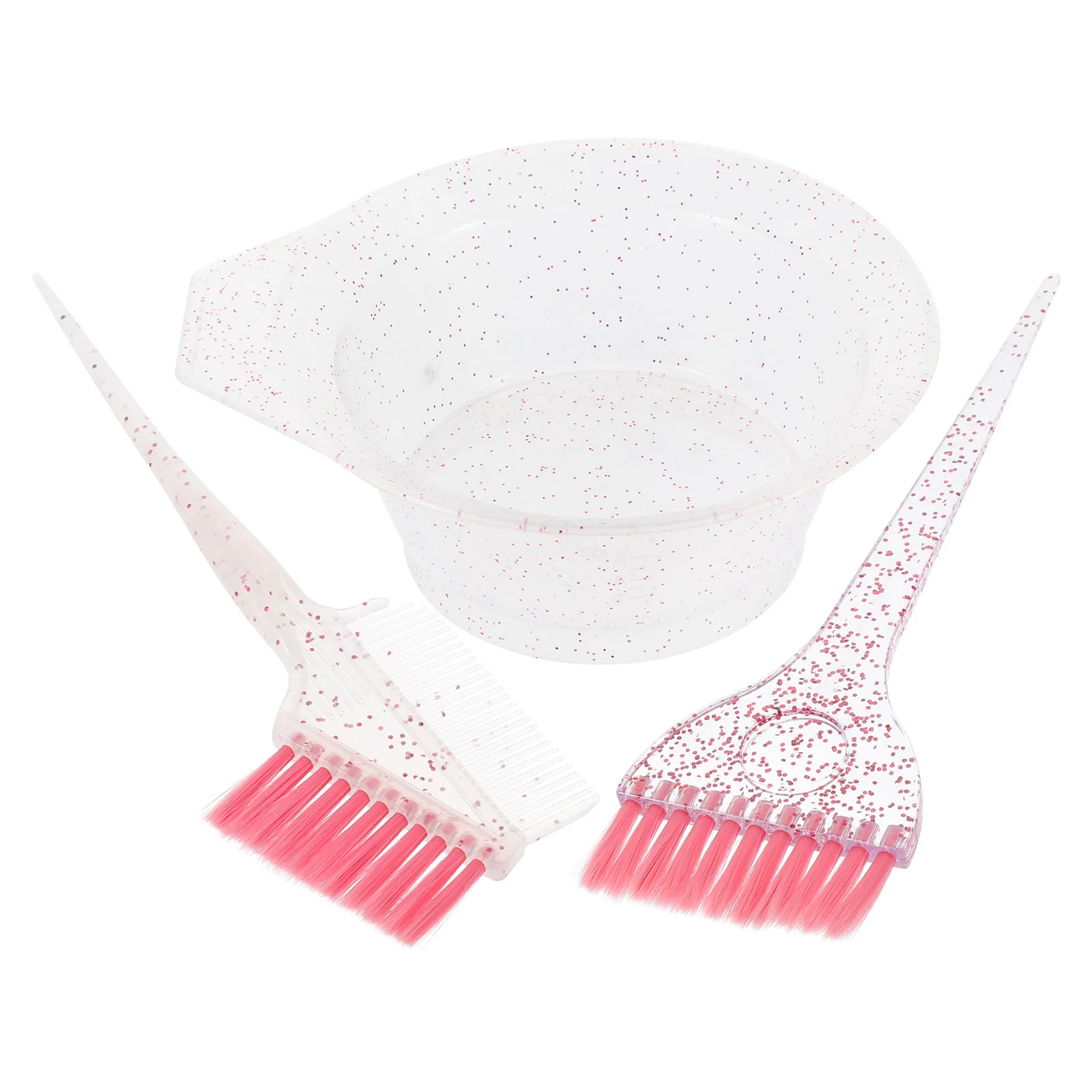 Hair Dye Baking Oil Bowl Three-piece Set Salon Dyeing and Brush Mask Coloring Pink Miss