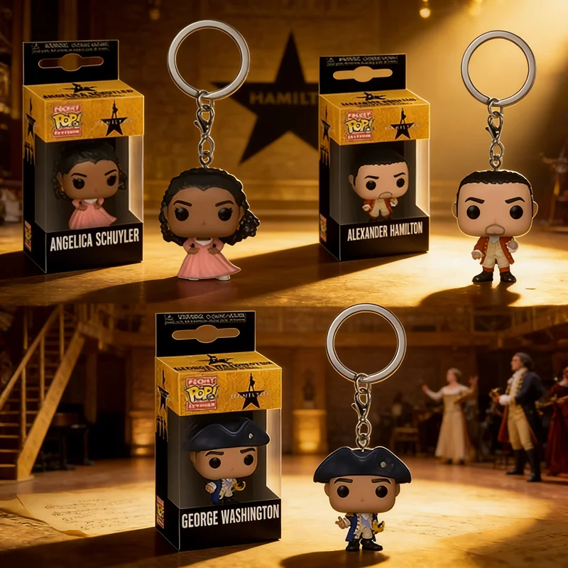Juego de llaveros Funko Hamilton Musical Pocket Pop, Angelica Schuyler, Alexander Hamilton y George Washington, minifiguras para niños