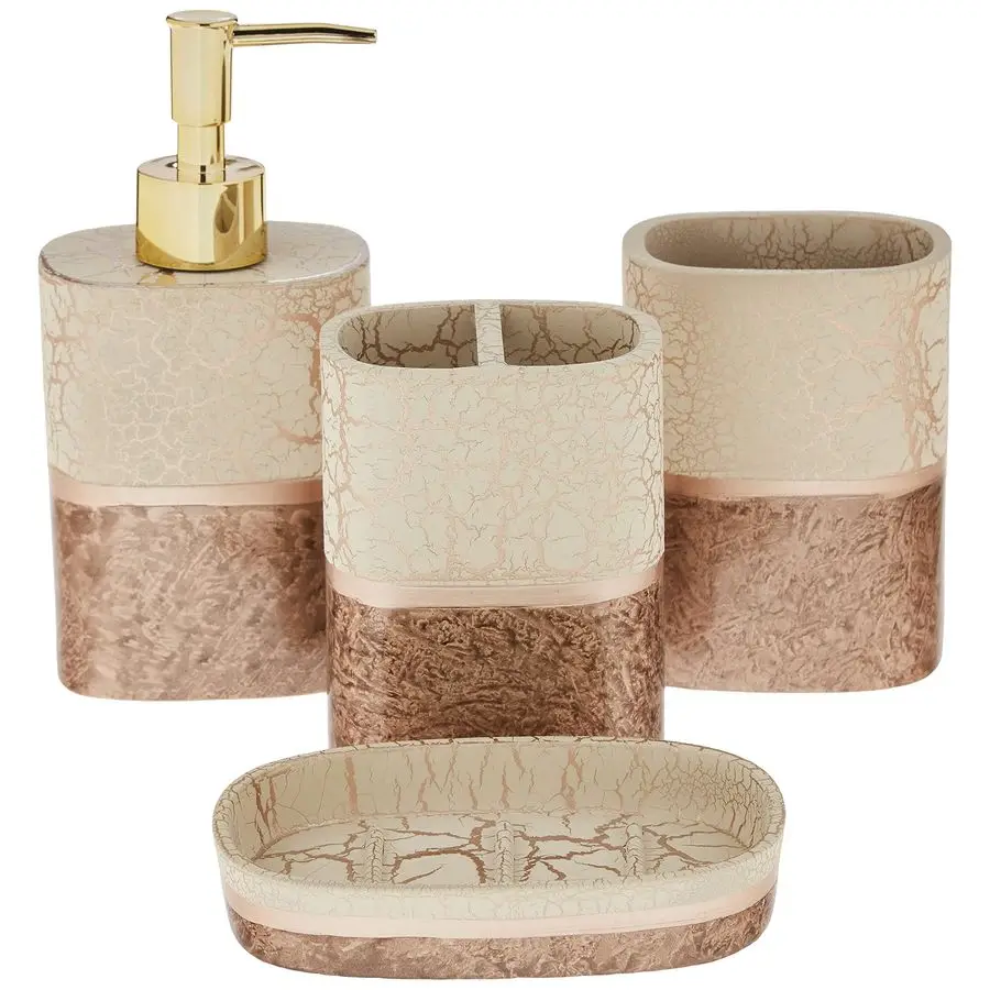 

Bathroom Accessories Unique Collections Modern Classic Contemporary Decorative Beautiful Designs Bath Shower Tub Decor, 4 Piece