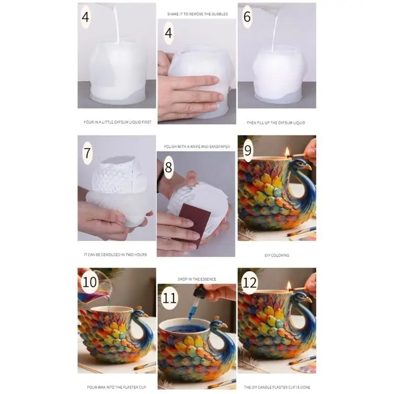 652F Flower Pots Making Mould Silicone Mould for Crafting Cement Vases and Pen Holder