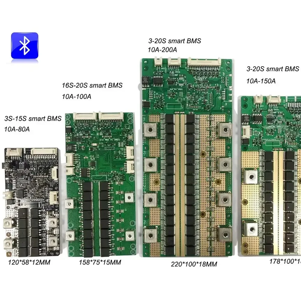 3S-20S 12V-72V 10A 50A 80A 100A 200A  battery software BMS  RS485 bms RS232 UART CAN board for li-ion battery pack PCB