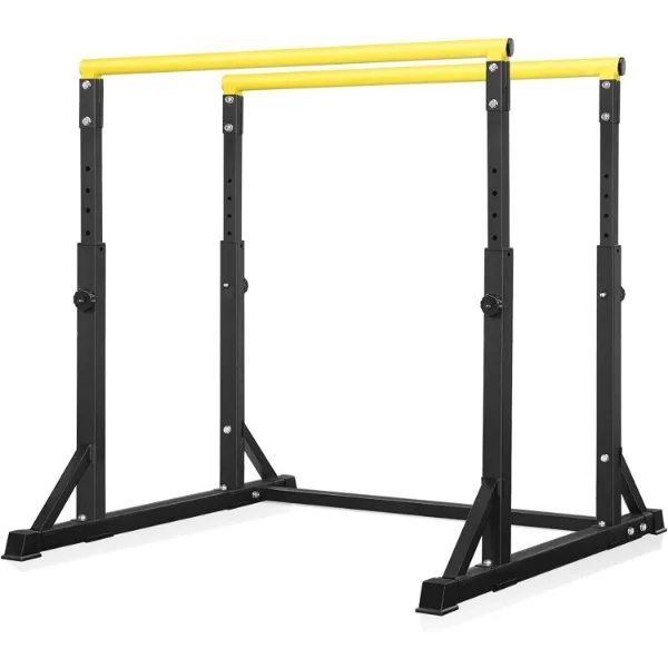 Bongkim Dip Bar, Heavy Duty Dip Station with 7 Height Levels, 800lbs Adjustable Parallel Bars for Tricep Dips Pull-Ups L-Sits