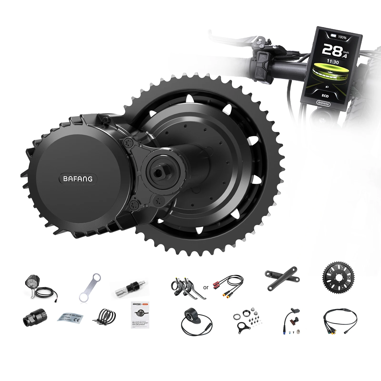 AliExpress BAFANG 48V 52V 1000W CAN Mid Drive Motor Bike Electric Bike Conversion Kits  w/ Display for Mountain Bike Road Bike M615 MM G320.1000.C