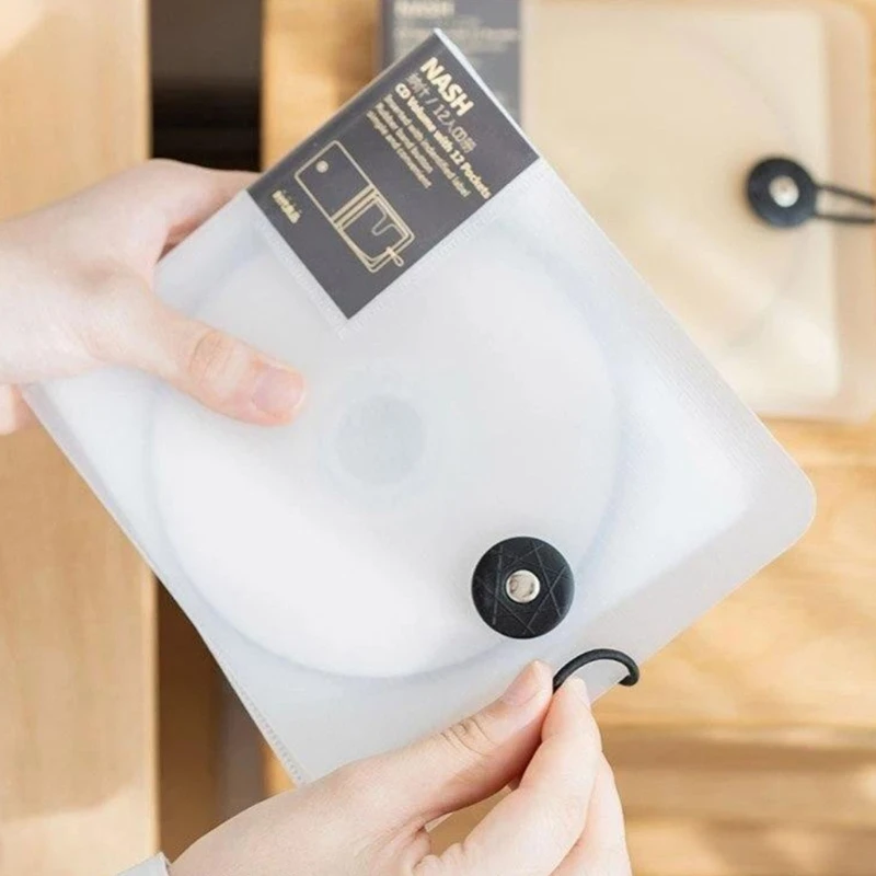 แบบพกพา 12 ชิ้นแผ่น CD-DVD ออแกไนเซอร์กรณีกล่องเก็บผู้ถือกระเป๋า Binder