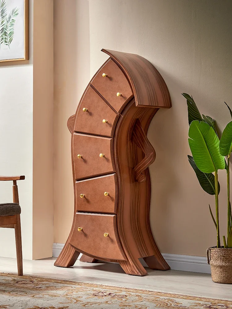 Creative waist chest of drawers Robot cabinet Nordic storage storage cabinet American crooked neck decorative cabinet Internet