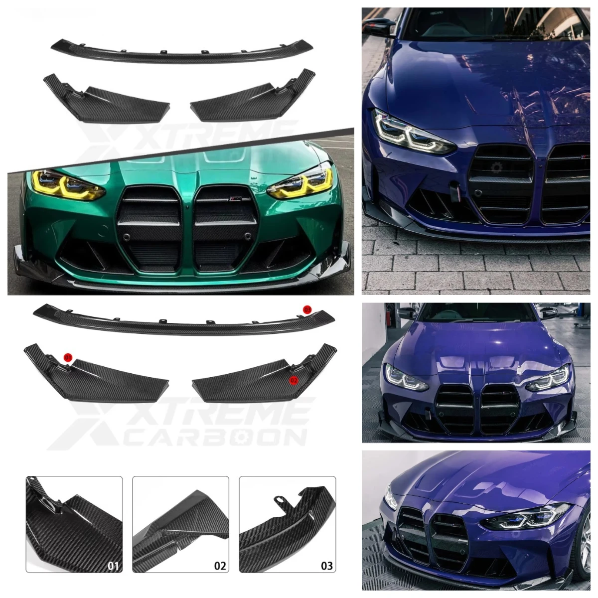 

Комплект обвеса Dream Garage из сухого карбона: передний сплиттер, спойлер, передний диффузор, передний аэродинамический обвес для G80 G82 G83 M3