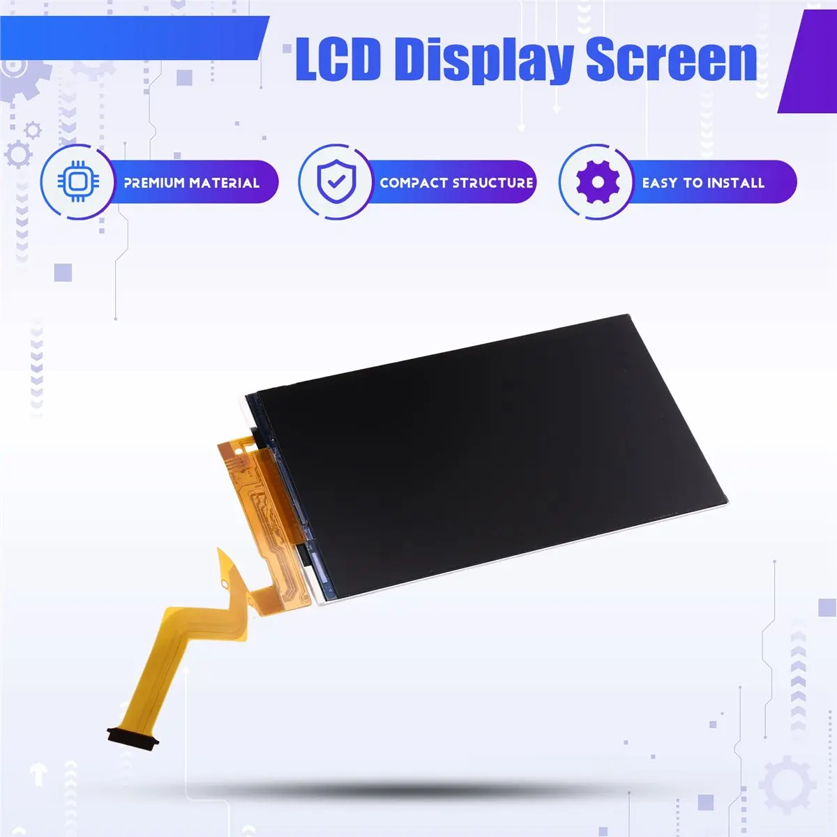 B49C Replacement Top Lower Bottom LCD Display Screen For New 2DS XL LL Replacement Touch Screen Digitizer Panel