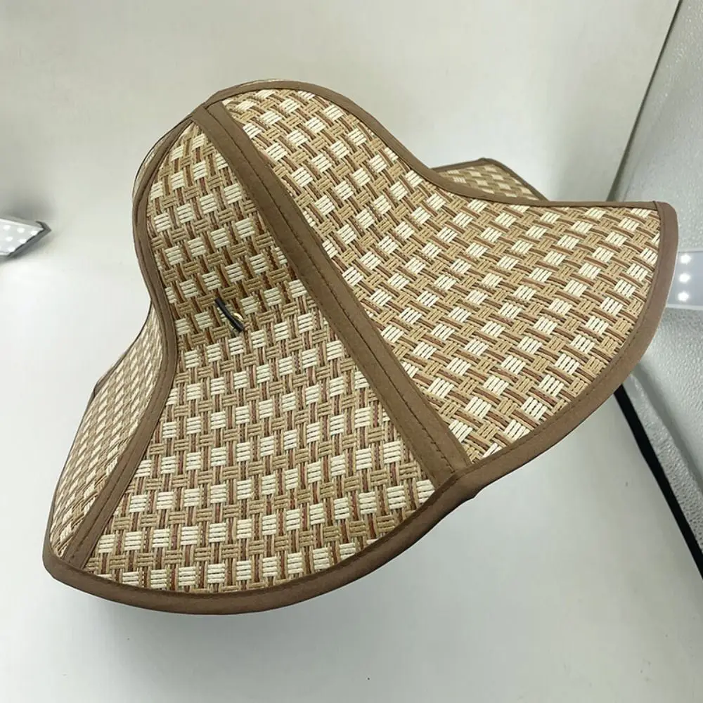 Portable Straw Foldable Straw Hat Anti-ultraviolet Sunscreen Fisherman Foldable Wide Brim Wide Brim Hat Women