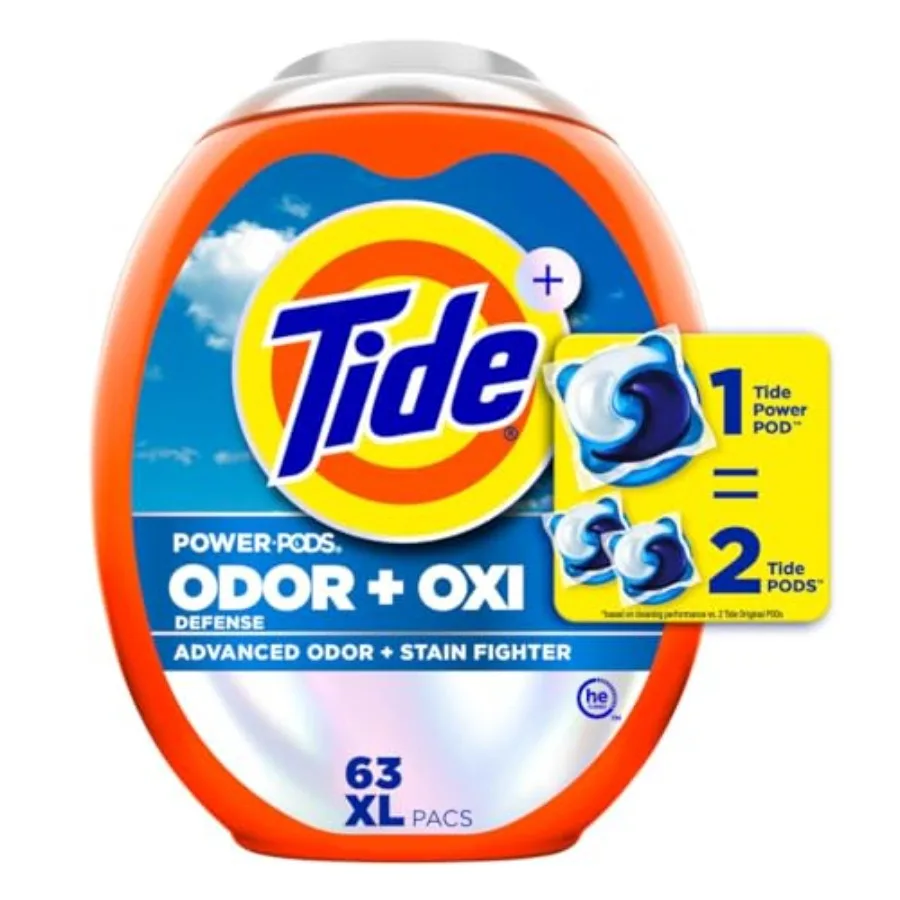 

Tide Odor Defense + Oxi Laundry Detergent Pacs, Original Scent,,Advanced Odor + Stain Fighter