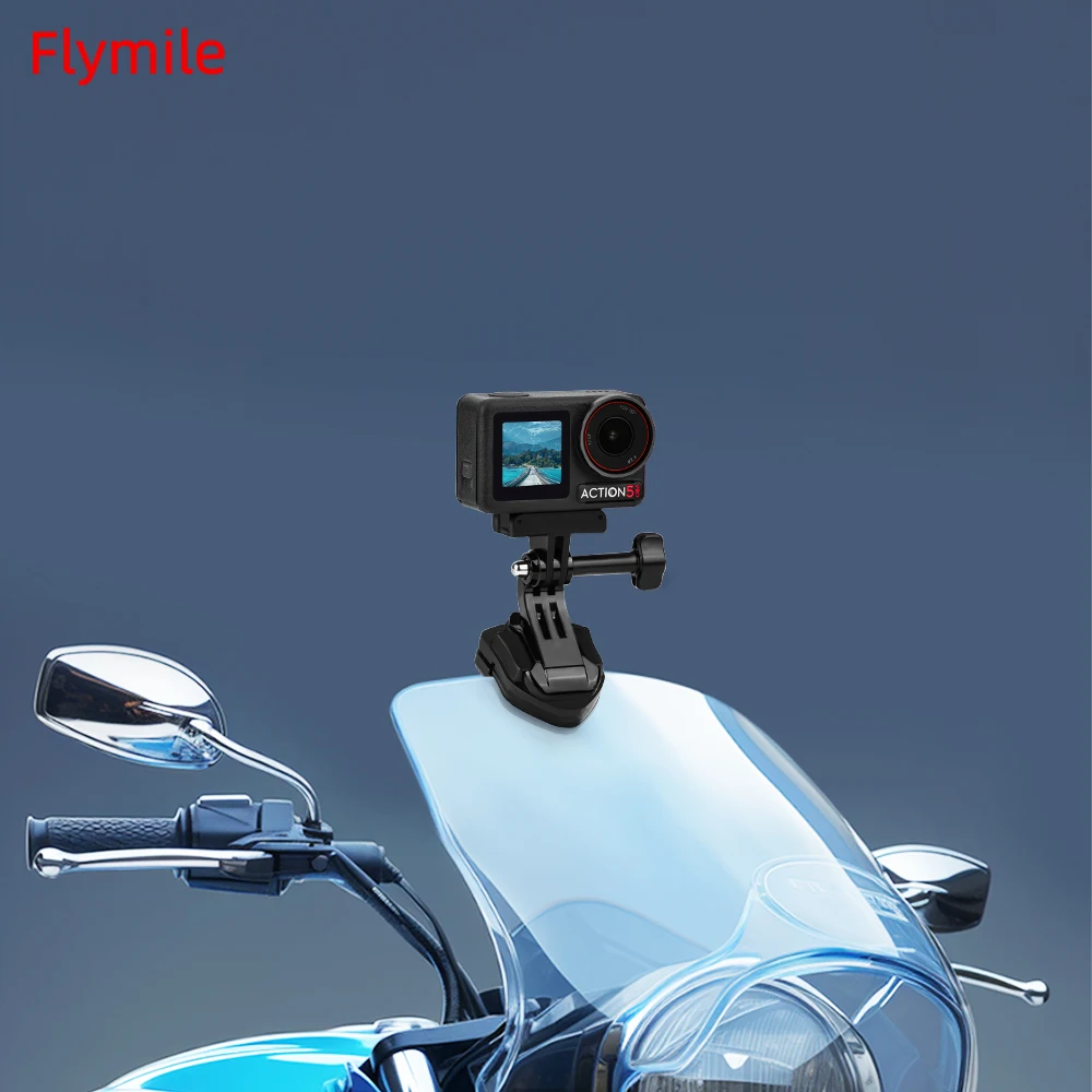 

Flymile Motorcycle Windshield Mounting Clamp Aluminum Mount For GoPro13 /Osmo 360/Action5 Pro/Pocket 3/GO 3S Camera Accessaries