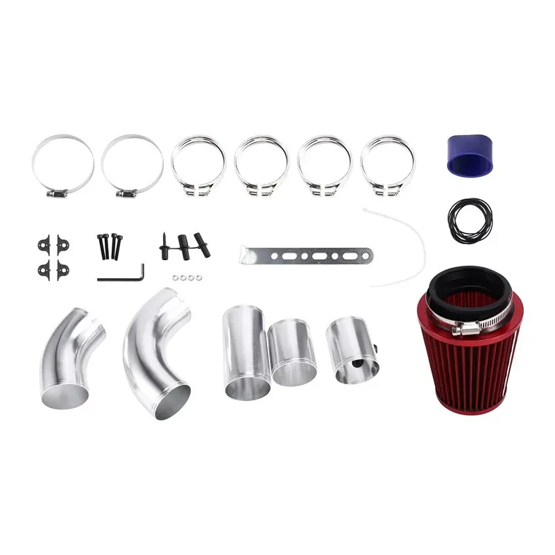 

A99F-Universal Auto Car 76Mm Cold Air Intake System Tube Intake Pipe Kit Turbo Direct Cold Air Filter System