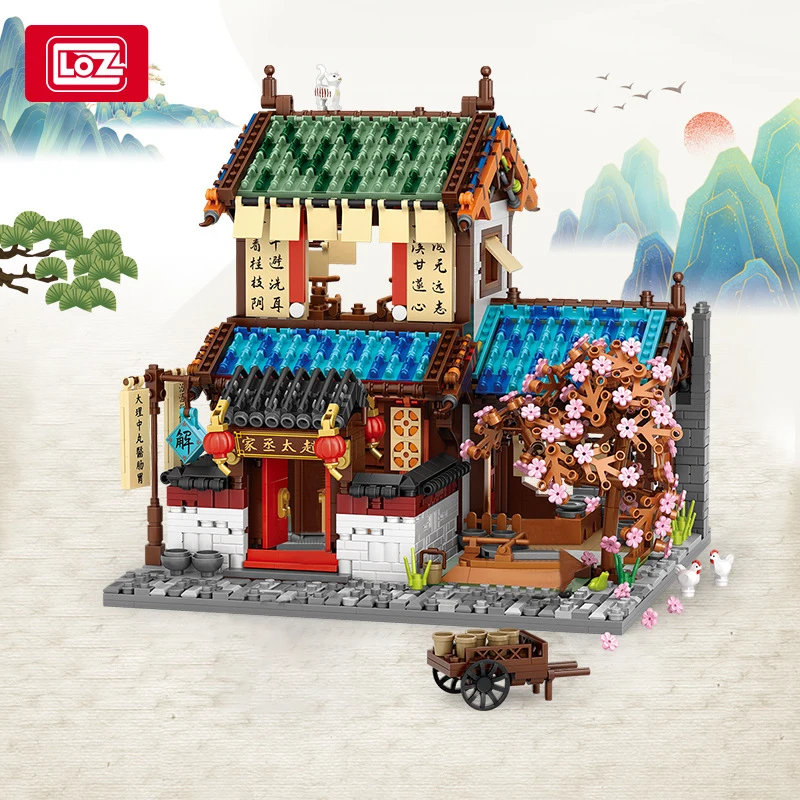 IDEA LOZ MINI Chinese Style Zhao Taicheng House Building Block MOC Ancient Temple Architecture Bricks Christmas Kids Toys Gifts