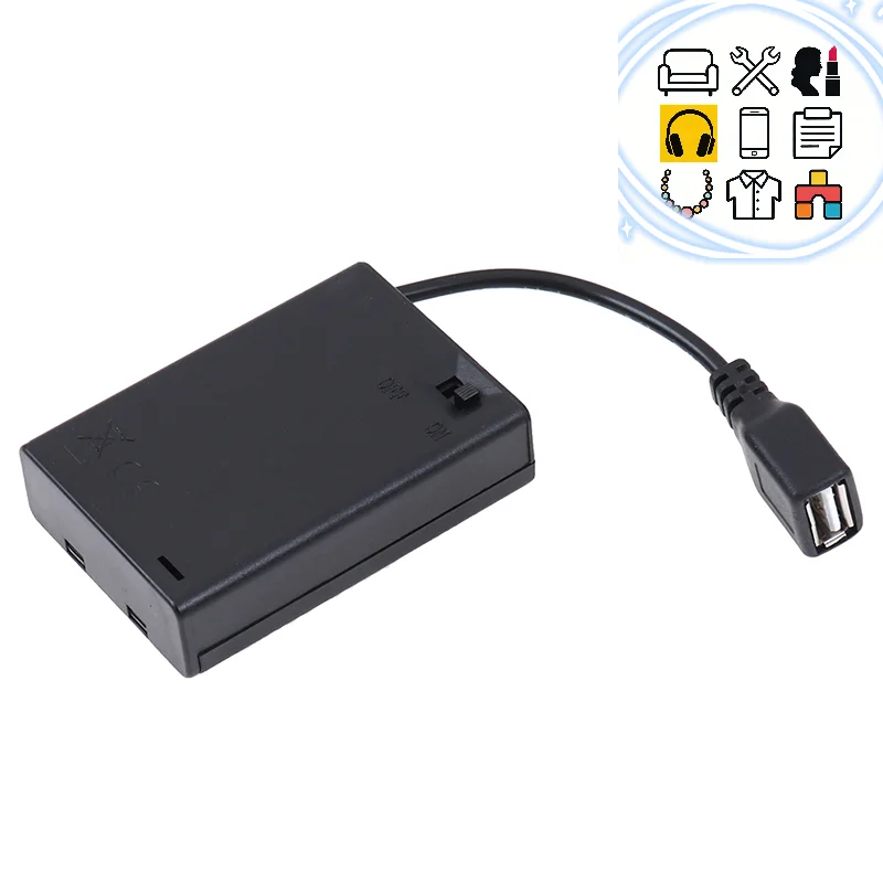 DC4.5V Portable Mini AA Battery Holder Storage Box Case USB Power Supply Battery Box For 5050 3528 2835 LED Strip Light