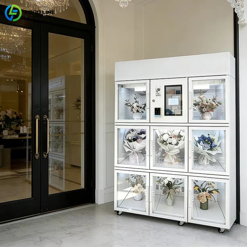 Customized Touch Screen Flower Vending Machine Commercial Automatic Flower Locker Vending Machine Outdoor Floral Selling Kiosk
