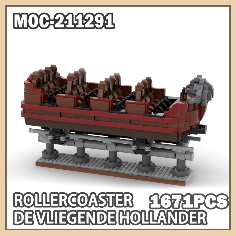 

MOC-211291 ROLLERCOASTER - DE VLIEGENDE HOLLANDER Building Block Model Brick Small Particle Exquisite Complex Kids Gifts 1671PCS