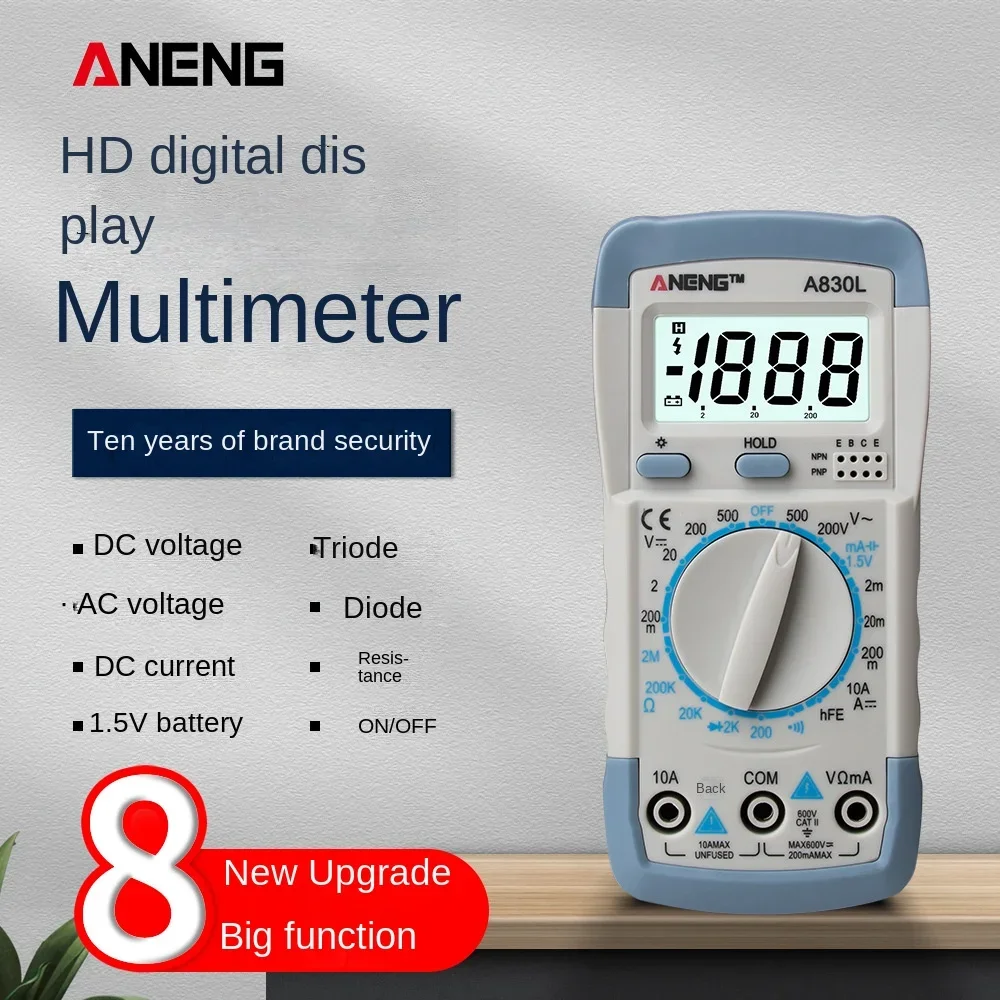 

ANENG A830L Digital Multimeter Electrician's High-precision Multi-function Digital Multimeter for Measuring Current and Voltage